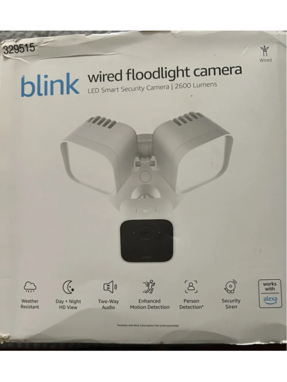 Blink Wired Floodlight Camera LED Smart Security Camera 2600 Lumens